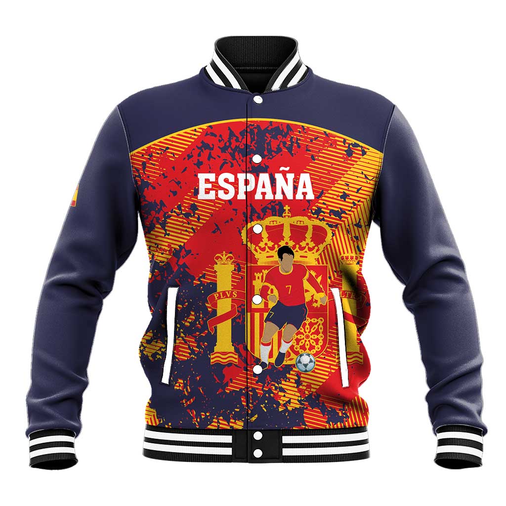 Spain 2026 Football Custom Baseball Jacket Espana La Roja Grunge Style