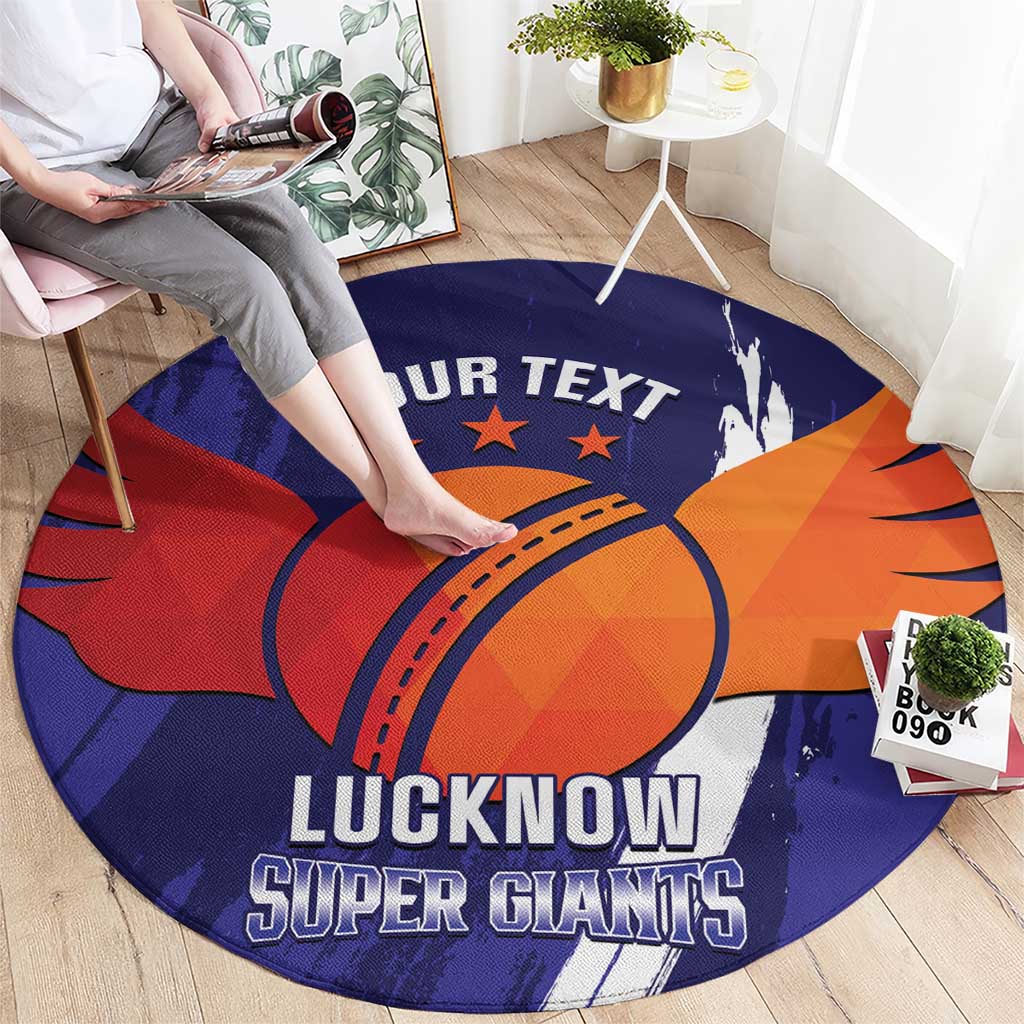 Custom Lucknow India Cricket Round Carpet Go Champions
