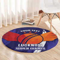 Custom Lucknow India Cricket Round Carpet Go Champions