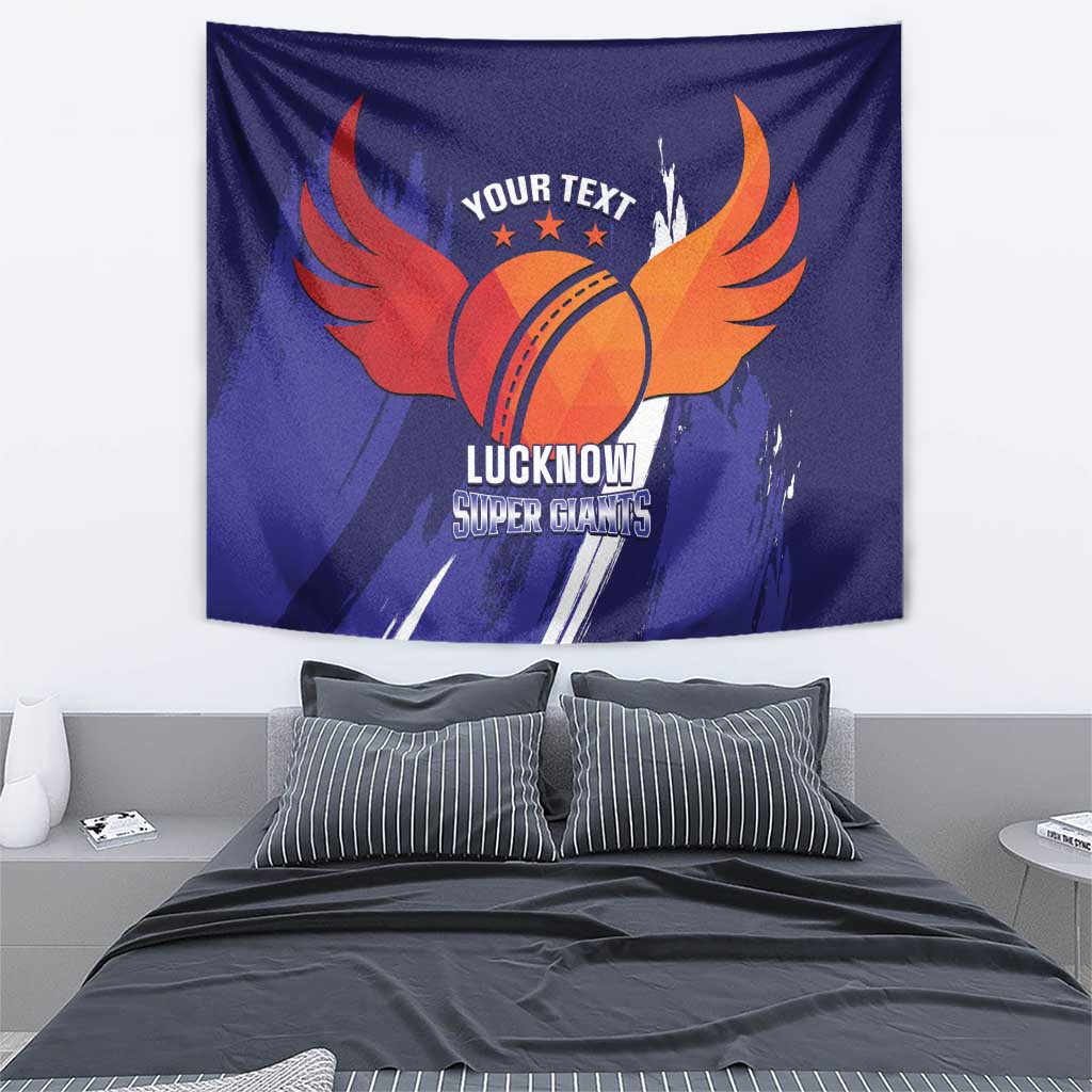 Custom Lucknow India Cricket Tapestry Go Champions