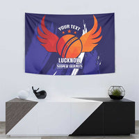 Custom Lucknow India Cricket Tapestry Go Champions