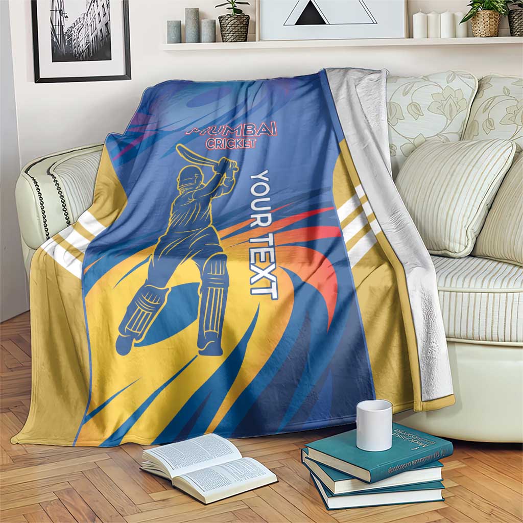 Custom Mumbai India Cricket Blanket Go Champions