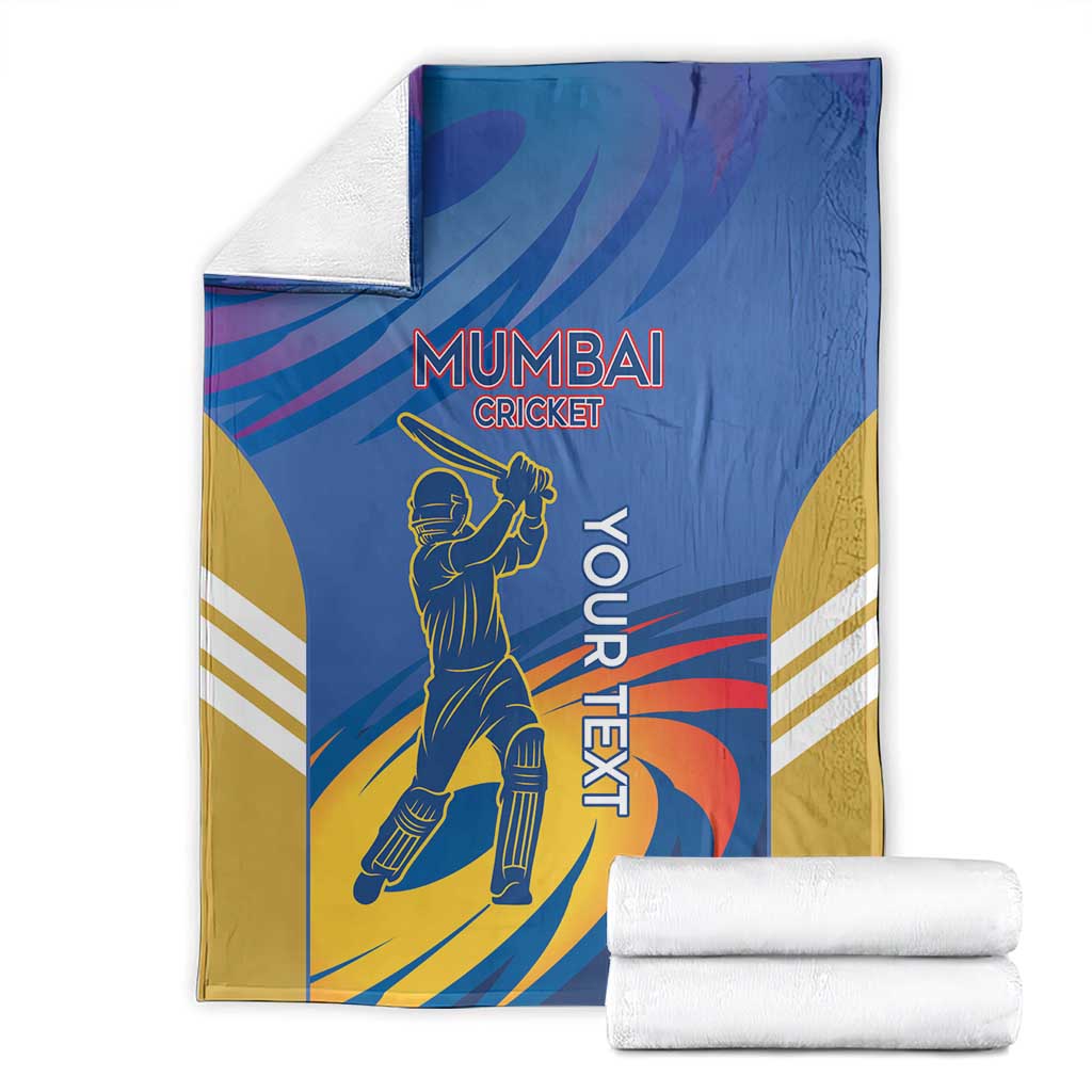 Custom Mumbai India Cricket Blanket Go Champions