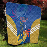 Custom Mumbai India Cricket Quilt Go Champions