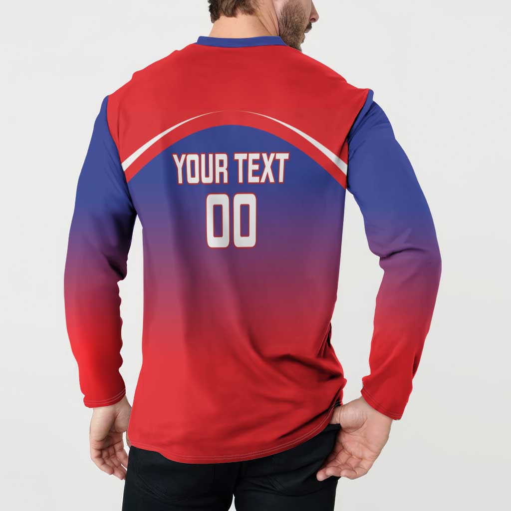 Custom Bengaluru India Cricket Button Sweatshirt Go Champions