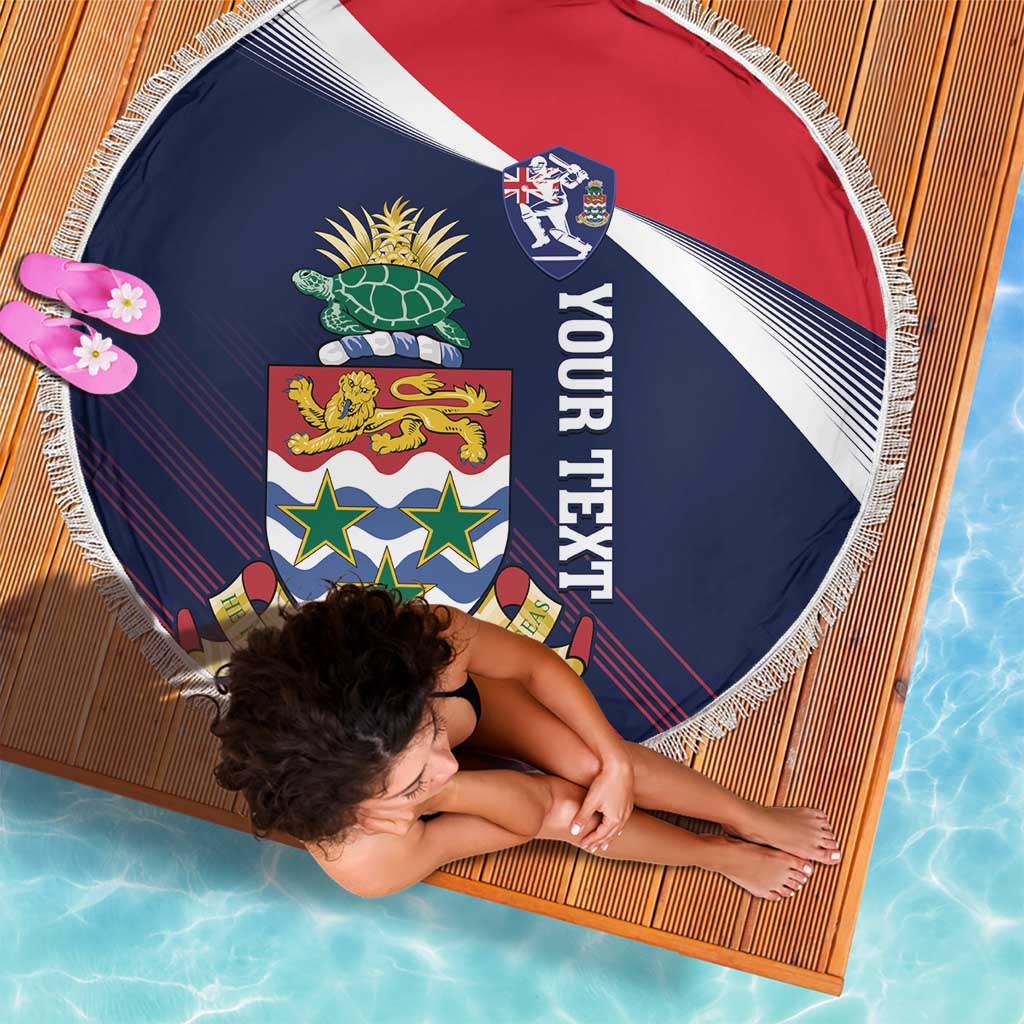 Custom Cayman Islands Cricket Beach Blanket 2025 Sporty Style