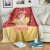 Custom Canada Cricket Blanket Come On Maple Leaf