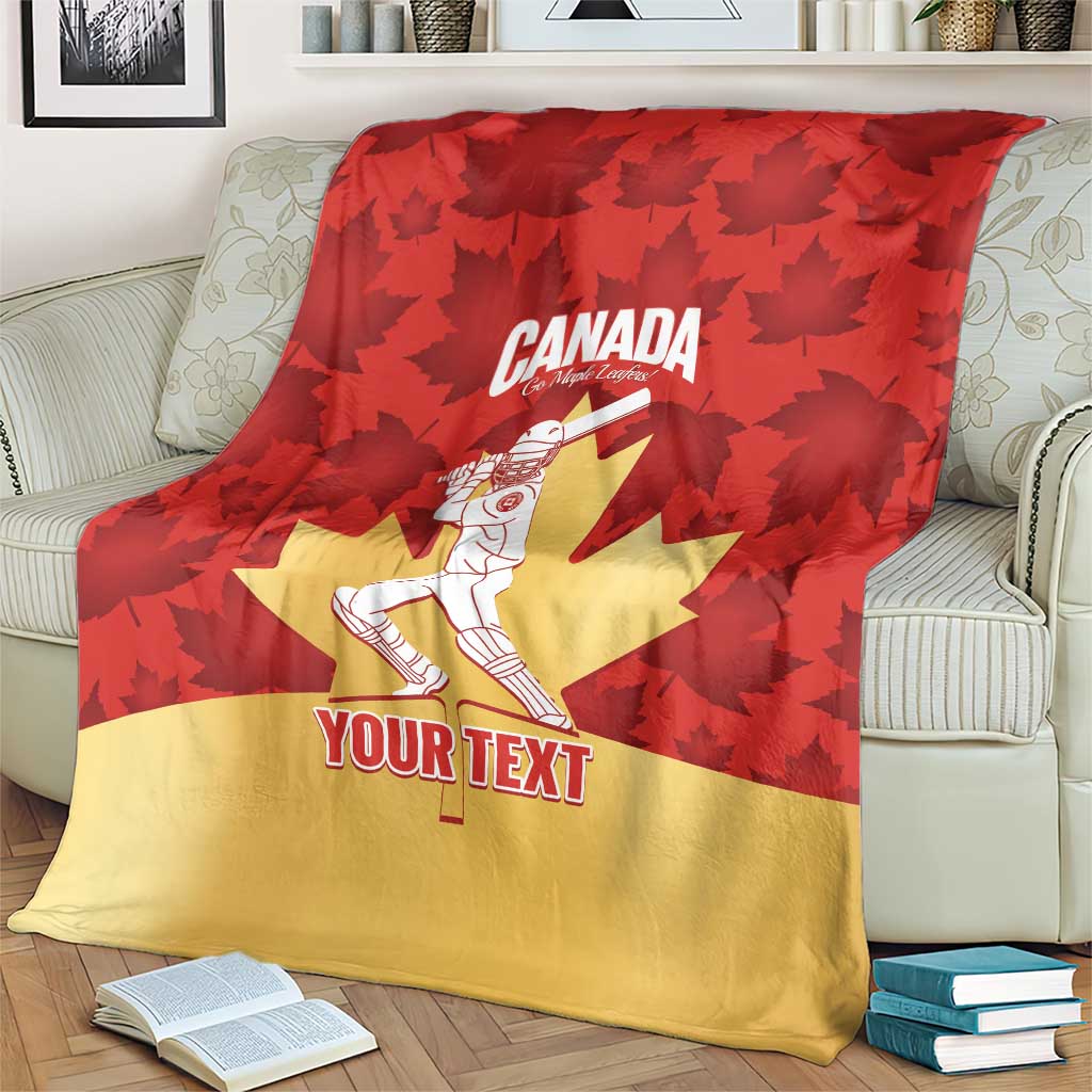 Custom Canada Cricket Blanket Come On Maple Leaf