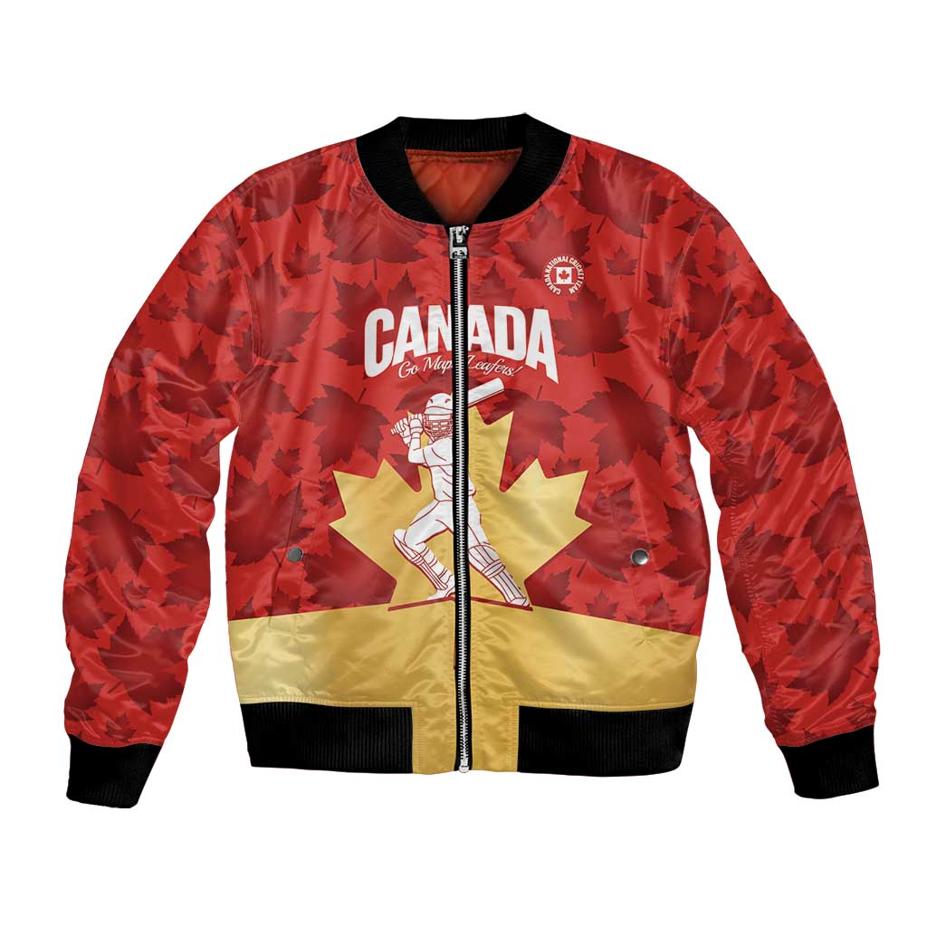 Custom Canada Cricket Bomber Jacket Come On Maple Leaf