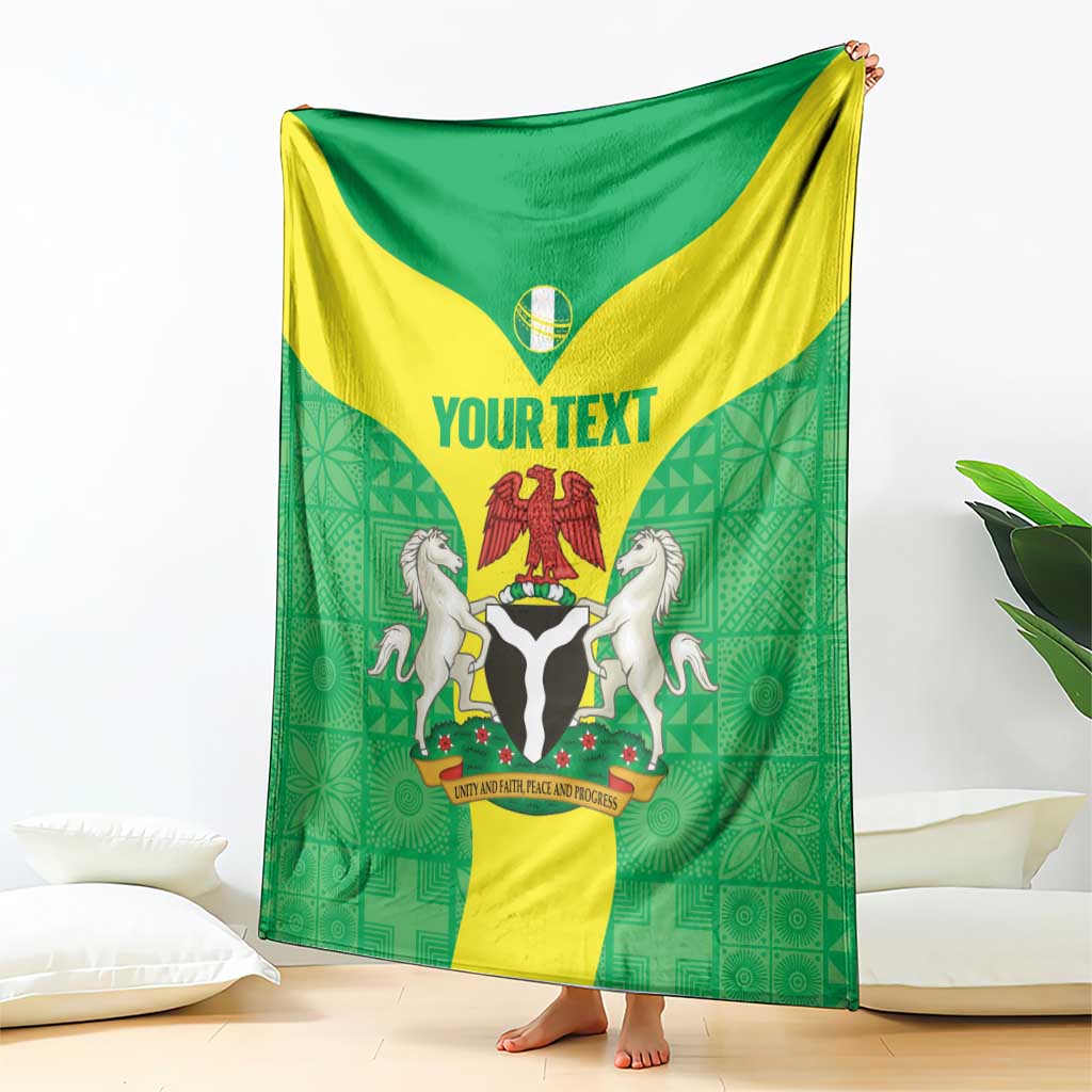 Custom Nigeria Cricket Blanket Go Yellow Greens - Wonder Print Shop
