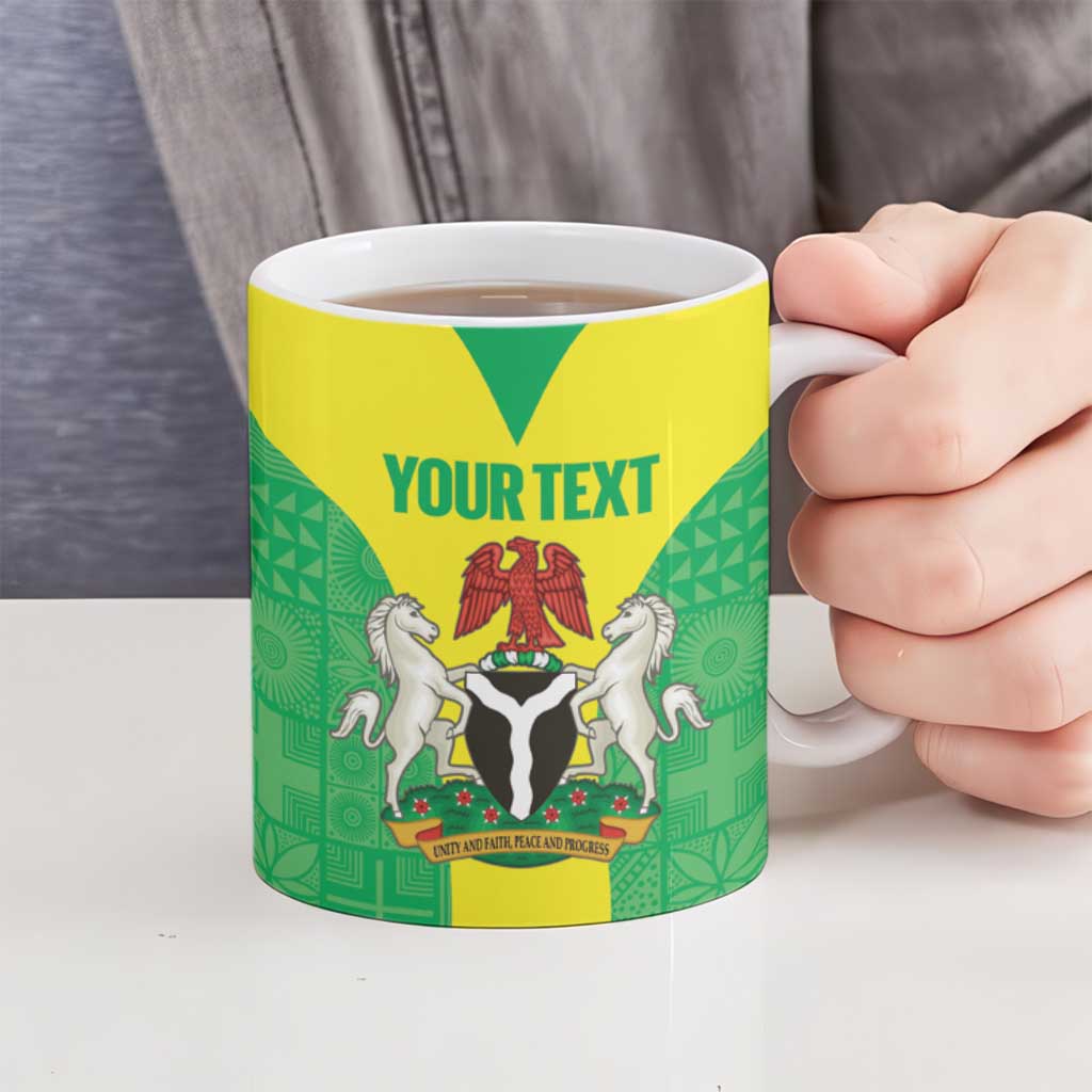 Custom Nigeria Cricket Ceramic Mug Go Yellow Greens - Wonder Print Shop