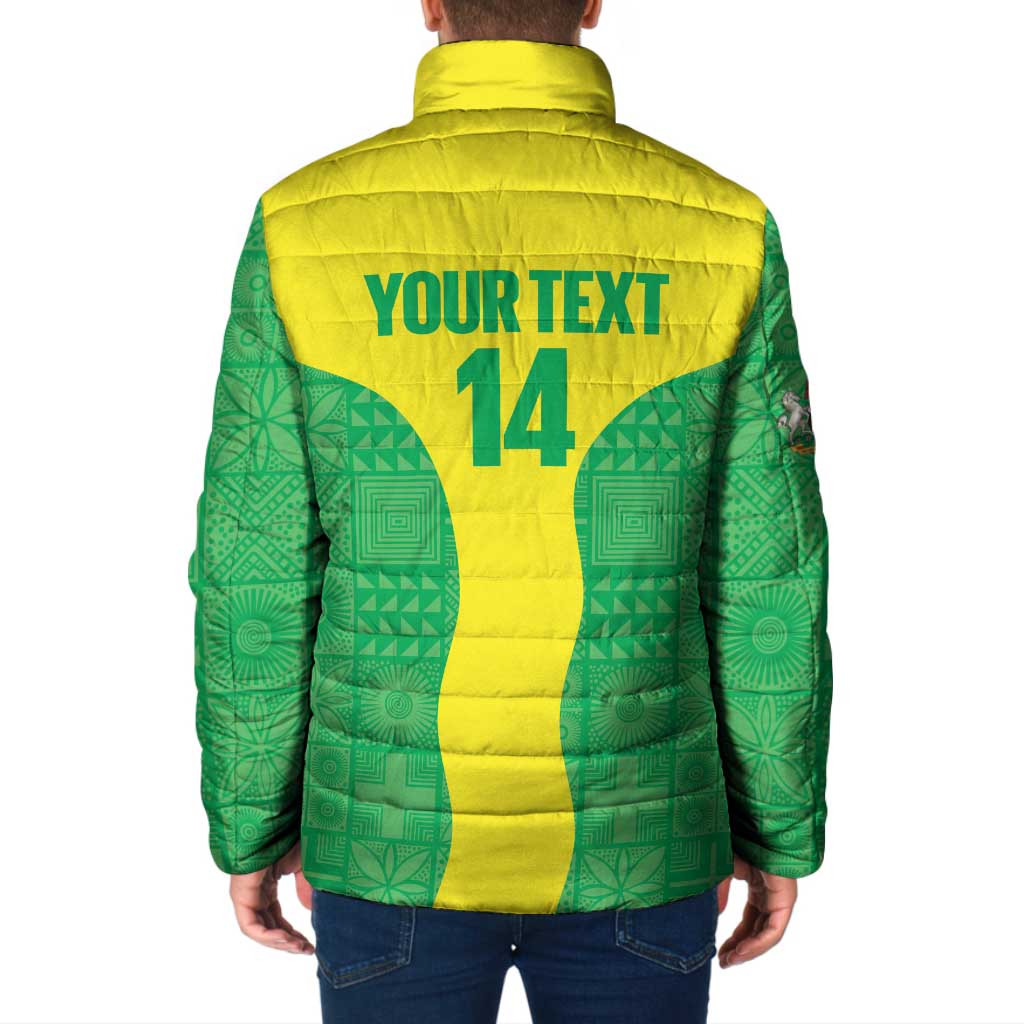 Custom Nigeria Cricket Padded Jacket Go Yellow Greens - Wonder Print Shop
