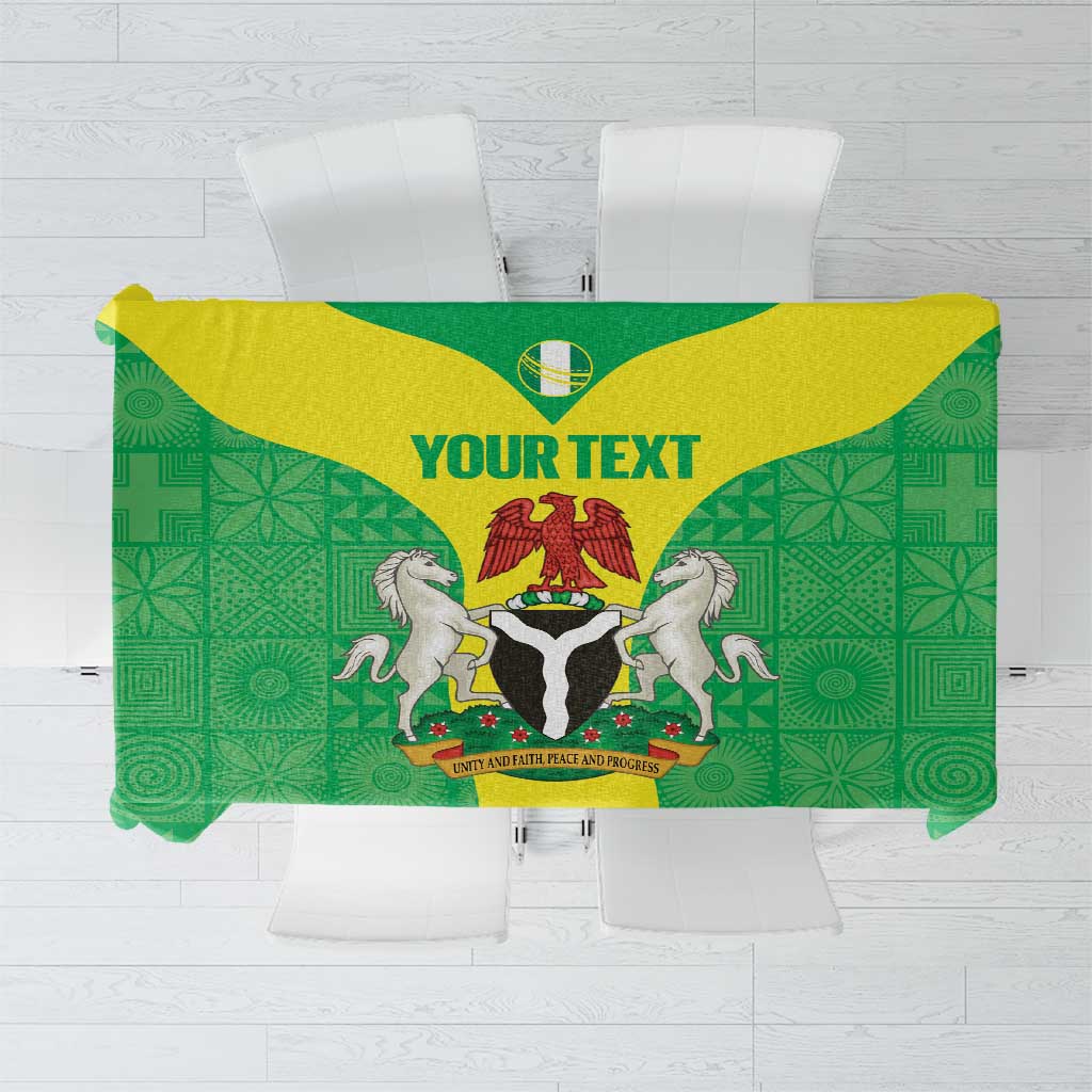 Custom Nigeria Cricket Tablecloth Go Yellow Greens - Wonder Print Shop