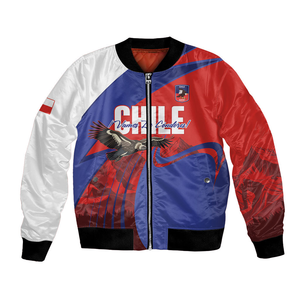 Custom Chile Rugby 2026 Bomber Jacket Vamos Los Condores Red Version