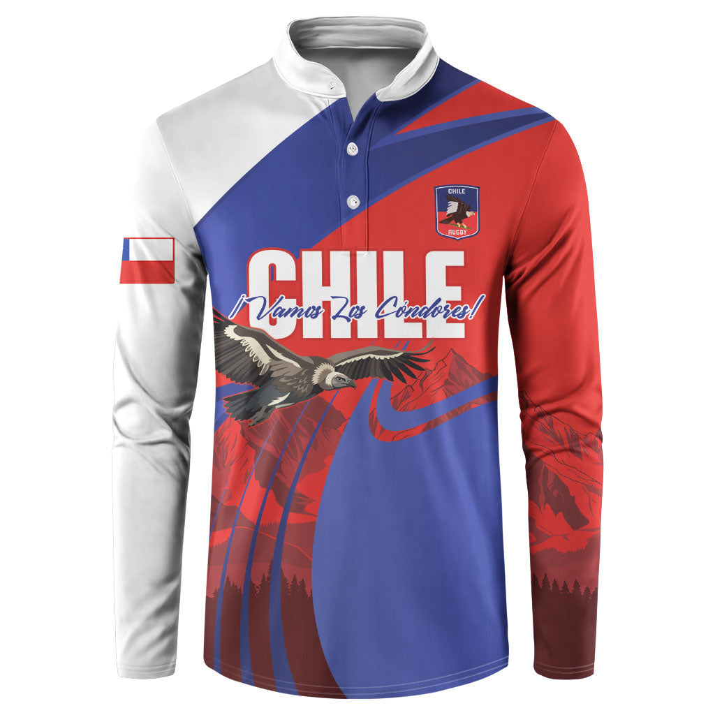 Custom Chile Rugby 2026 Button Sweatshirt Vamos Los Condores Red Version