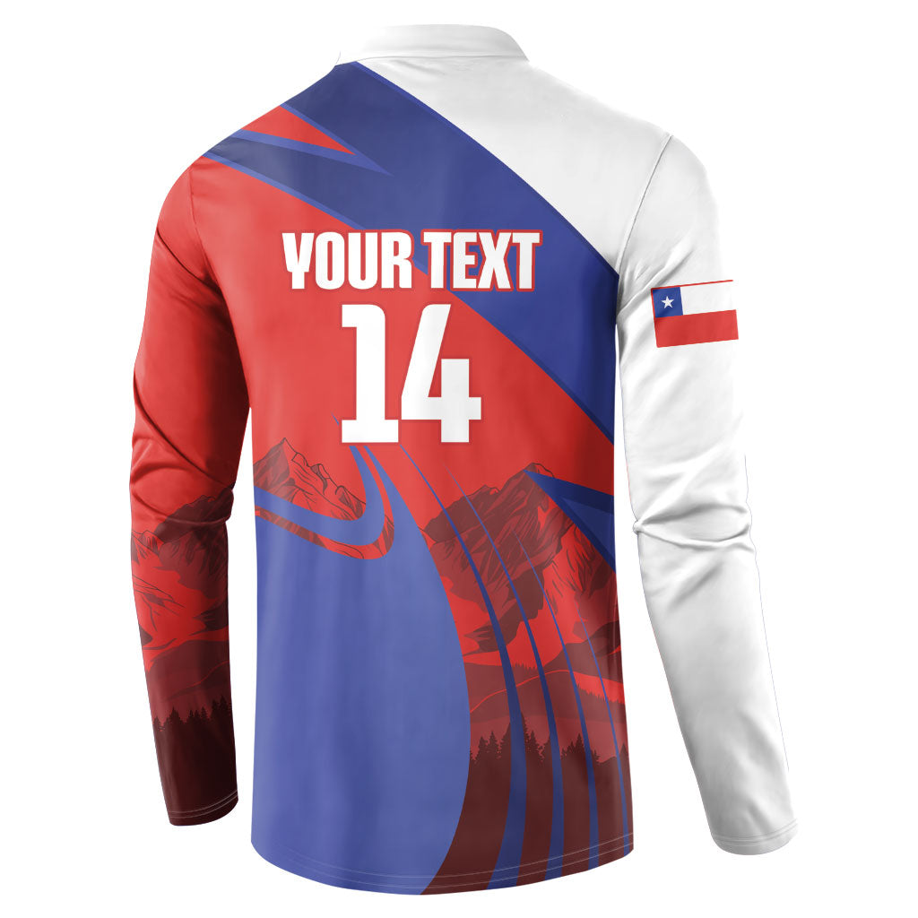Custom Chile Rugby 2026 Button Sweatshirt Vamos Los Condores Red Version