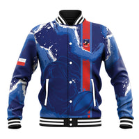 Custom Chile Rugby 2026 Baseball Jacket Vamos Los Condores Grunge Blue Version