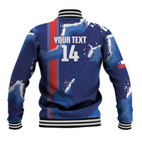 Custom Chile Rugby 2026 Baseball Jacket Vamos Los Condores Grunge Blue Version