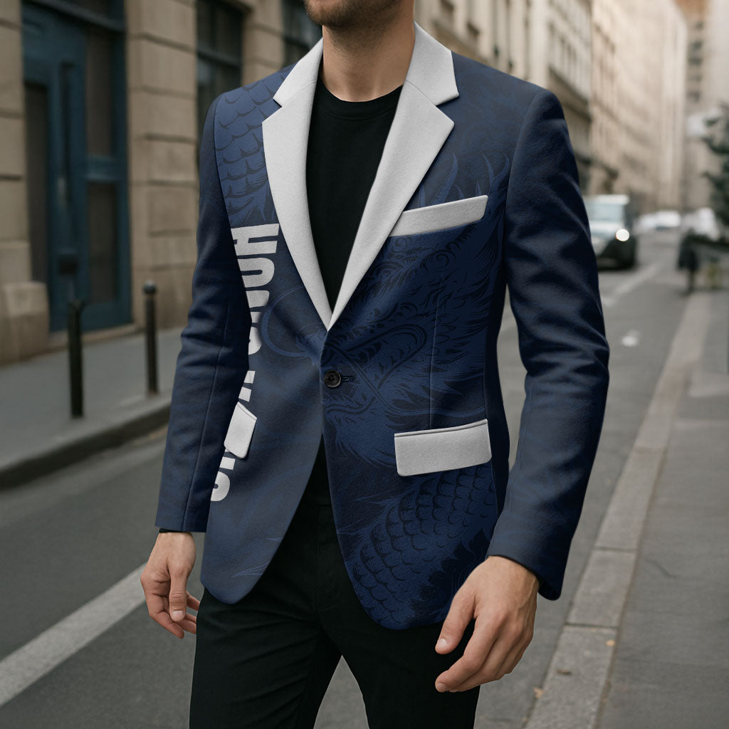 Custom Hong Kong Rugby 2026 Blazer Go Dragon Blue Version