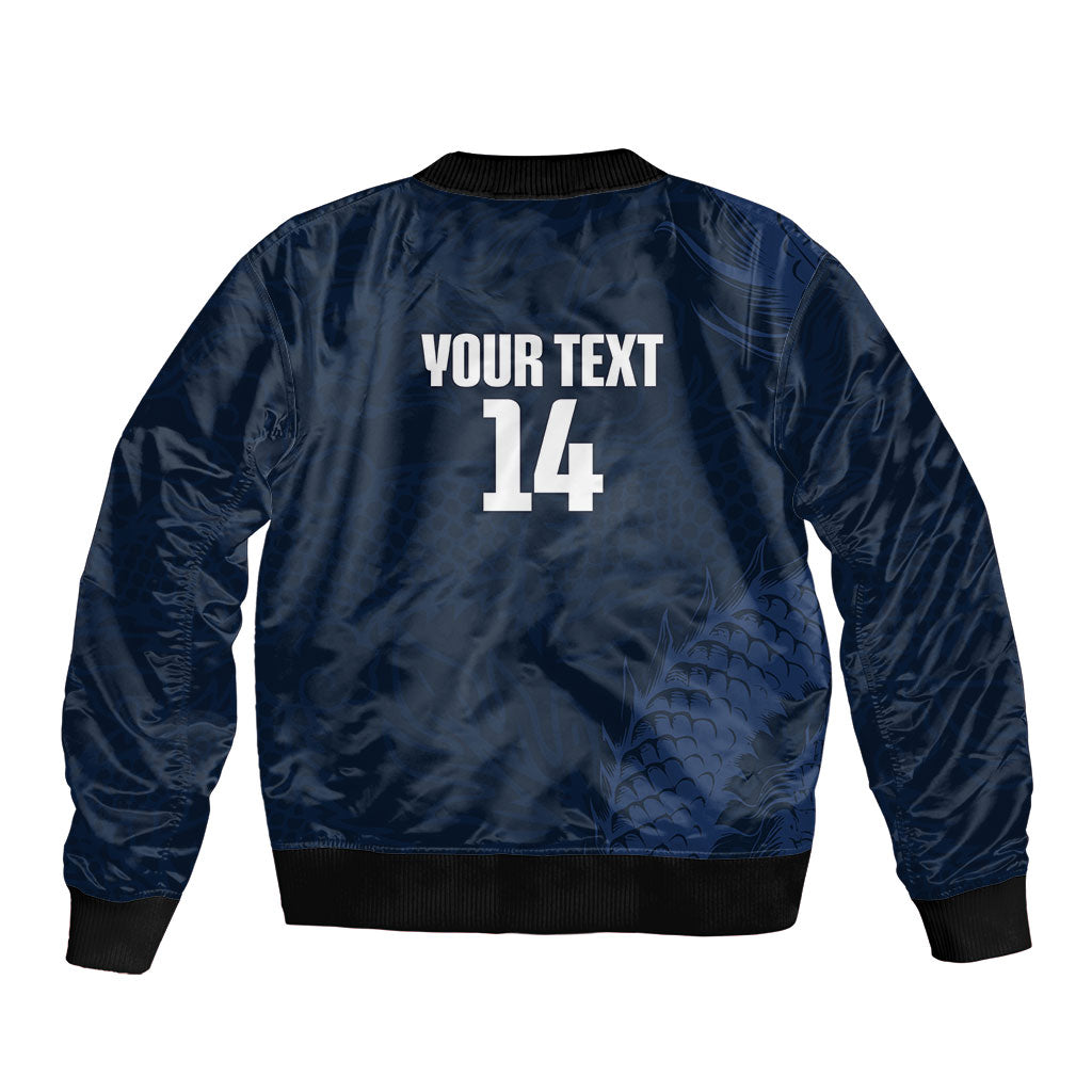 Custom Hong Kong Rugby 2026 Bomber Jacket Go Dragon Blue Version