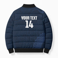 Custom Hong Kong Rugby 2026 Bomber Puffer Jacket Go Dragon Blue Version