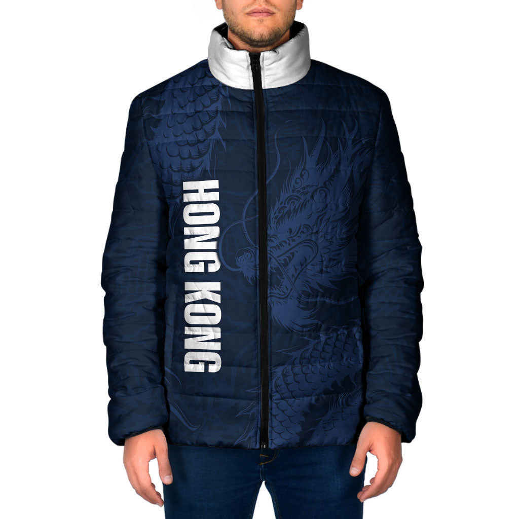 Custom Hong Kong Rugby 2026 Padded Jacket Go Dragon Blue Version