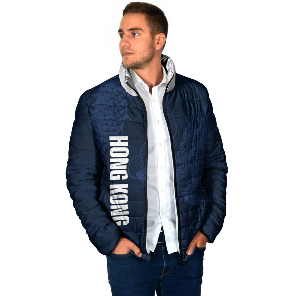 Custom Hong Kong Rugby 2026 Padded Jacket Go Dragon Blue Version