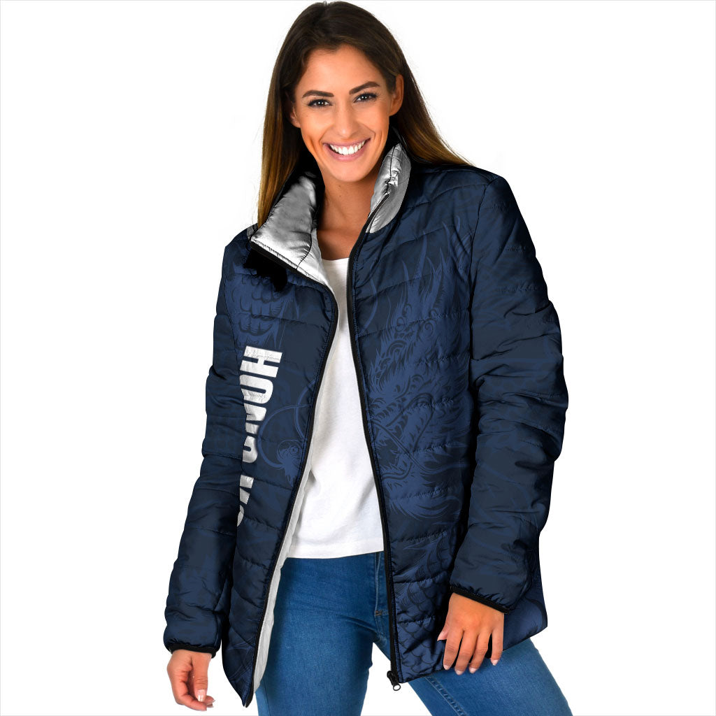 Custom Hong Kong Rugby 2026 Padded Jacket Go Dragon Blue Version