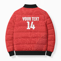 Custom Hong Kong Rugby 2026 Bomber Puffer Jacket Go Dragon Red Version