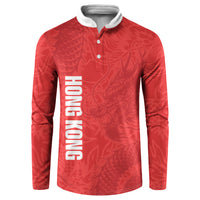 Custom Hong Kong Rugby 2026 Button Sweatshirt Go Dragon Red Version