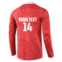 Custom Hong Kong Rugby 2026 Button Sweatshirt Go Dragon Red Version