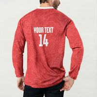 Custom Hong Kong Rugby 2026 Button Sweatshirt Go Dragon Red Version