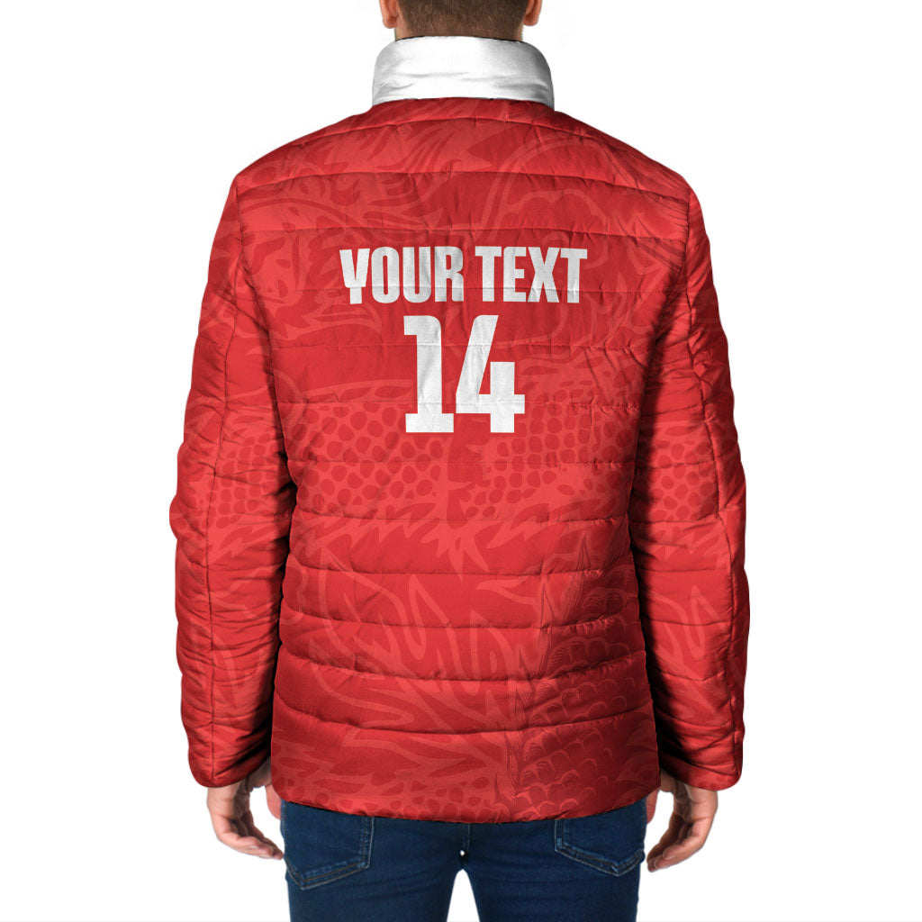 Custom Hong Kong Rugby 2026 Padded Jacket Go Dragon Red Version