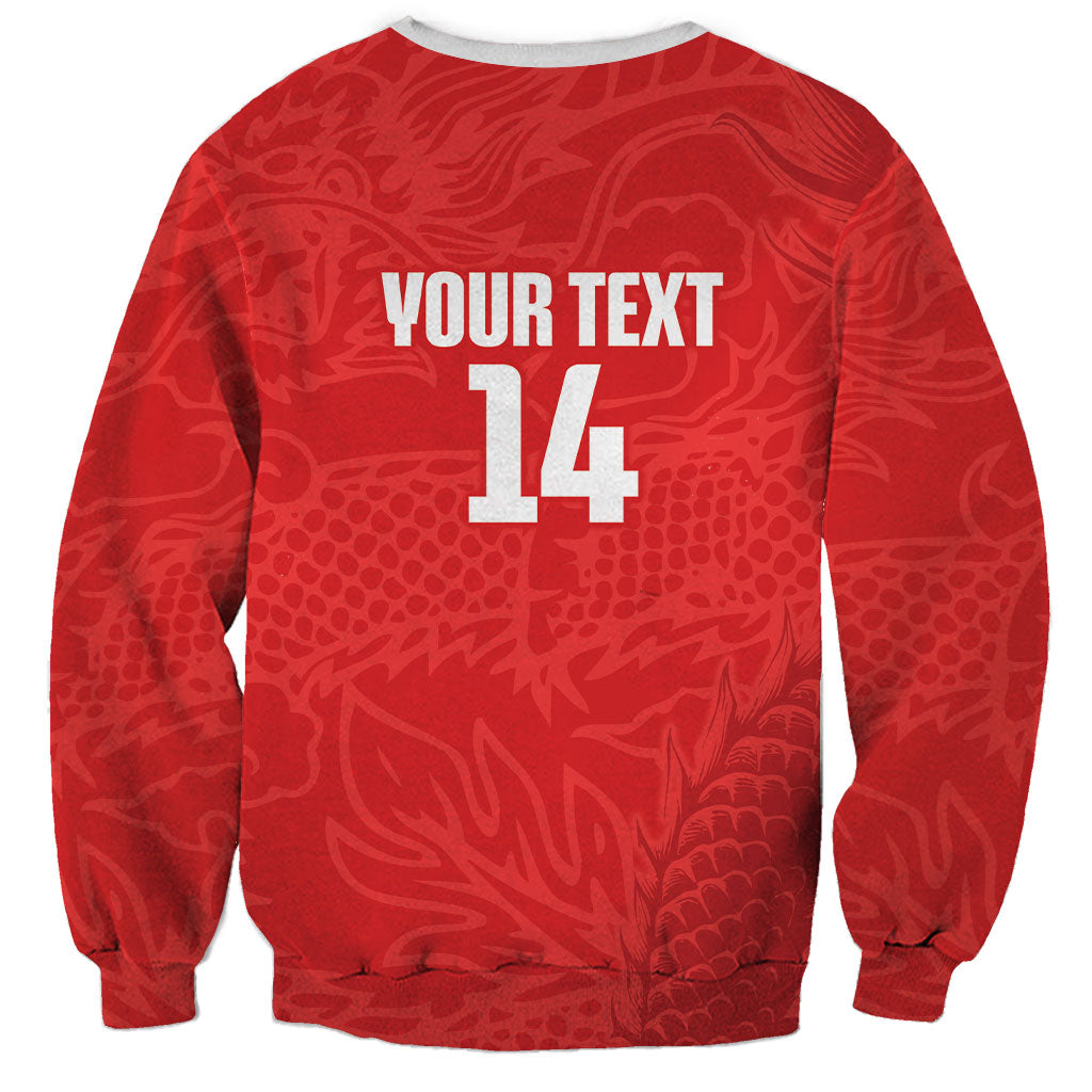 Custom Hong Kong Rugby 2026 Sweatshirt Go Dragon Red Version