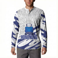 Custom Hong Kong Rugby 2026 Button Sweatshirt Go Dragon White Version