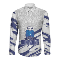 Custom Hong Kong Rugby 2026 Long Sleeve Button Shirt Go Dragon White Version