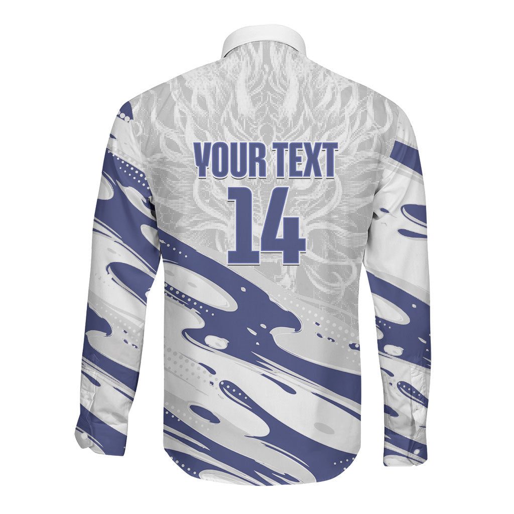 Custom Hong Kong Rugby 2026 Long Sleeve Button Shirt Go Dragon White Version