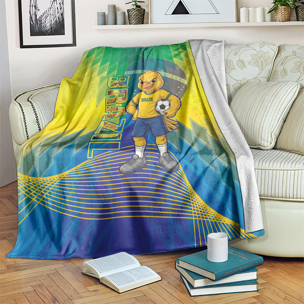 Brazil Football 2026 Blanket Canarinho Mascot Bate no Peito
