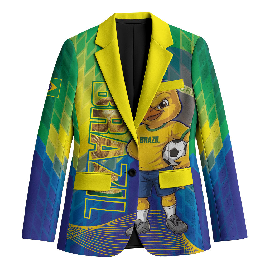 Custom Brazil Football 2026 Blazer Canarinho Mascot Bate no Peito