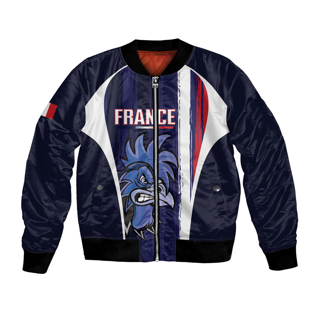 Custom France Football 2026 Bomber Jacket Allez Les Bleus Flag Brush Style