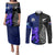 New Zealand and Scotland Rugby Couples Matching Puletasi Dress and Long Sleeve Button Shirts All Black Maori With Thistle Together - Wonder Print Shop