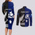 Personalised New Zealand and Scotland Rugby Couples Matching Long Sleeve Bodycon Dress and Long Sleeve Button Shirts All Black Maori With Thistle Together - Wonder Print Shop