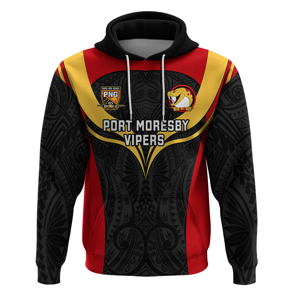 Papua New Guinea Rugby Hoodie Port Moresby Vipers PNG Polynesian Pattern - Wonder Print Shop