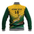 Custom South Africa Rugby Baseball Jacket Springboks Go Champions African Pattern - Wonder Print Shop