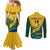 Custom South Africa Rugby Couples Matching Mermaid Dress and Long Sleeve Button Shirt Springboks Go Champions African Pattern