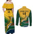 Custom South Africa Rugby Couples Matching Off Shoulder Maxi Dress and Long Sleeve Button Shirt Springboks Go Champions African Pattern - Wonder Print Shop