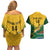 Custom South Africa Rugby Couples Matching Off Shoulder Short Dress and Hawaiian Shirt Springboks Go Champions African Pattern - Wonder Print Shop