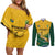 Custom South Africa Rugby Couples Matching Off Shoulder Short Dress and Long Sleeve Button Shirt Springboks Go Champions African Pattern - Wonder Print Shop