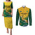 Custom South Africa Rugby Couples Matching Puletasi and Long Sleeve Button Shirt Springboks Go Champions African Pattern - Wonder Print Shop