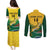 Custom South Africa Rugby Couples Matching Puletasi and Long Sleeve Button Shirt Springboks Go Champions African Pattern - Wonder Print Shop